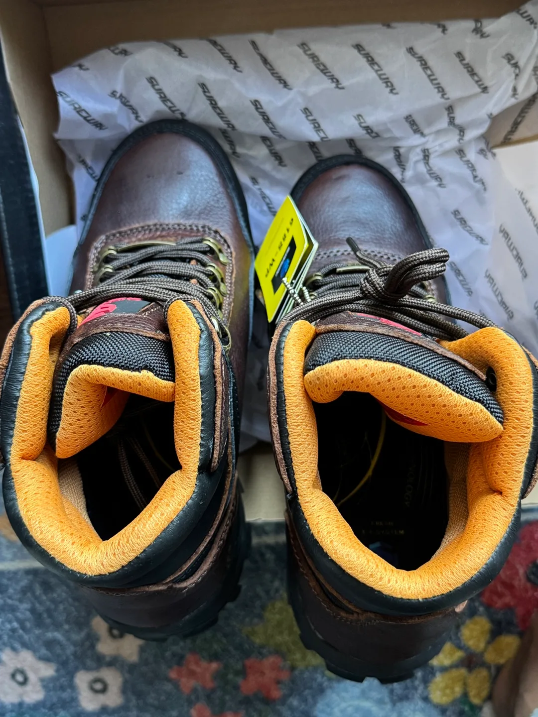 SUREWAY Men's 6" Steel Toe Waterproof Work Boots Brown Size 8.5 image indicator(6)