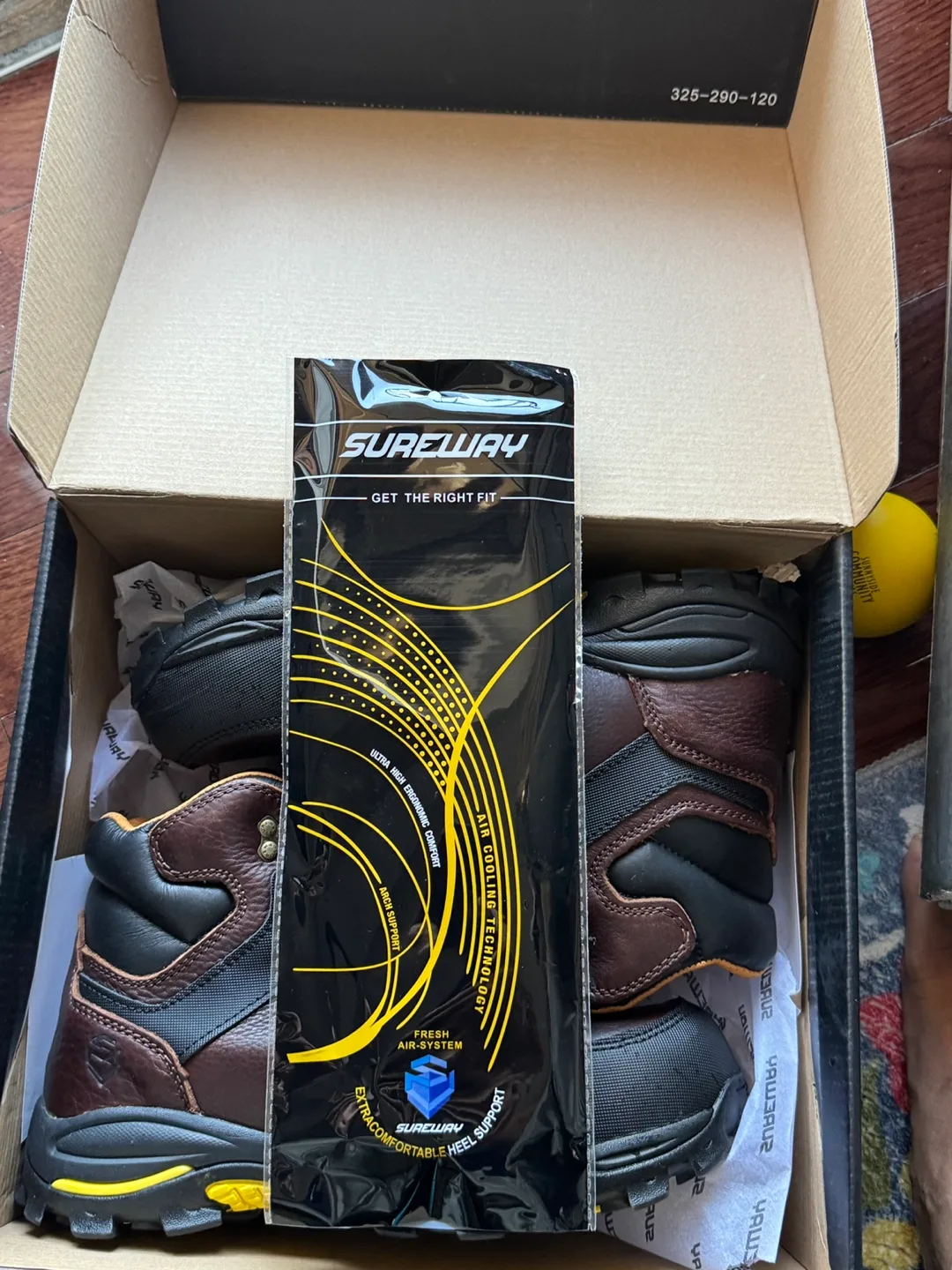 SUREWAY Men's 6" Steel Toe Waterproof Work Boots Brown Size 8.5 image indicator(5)