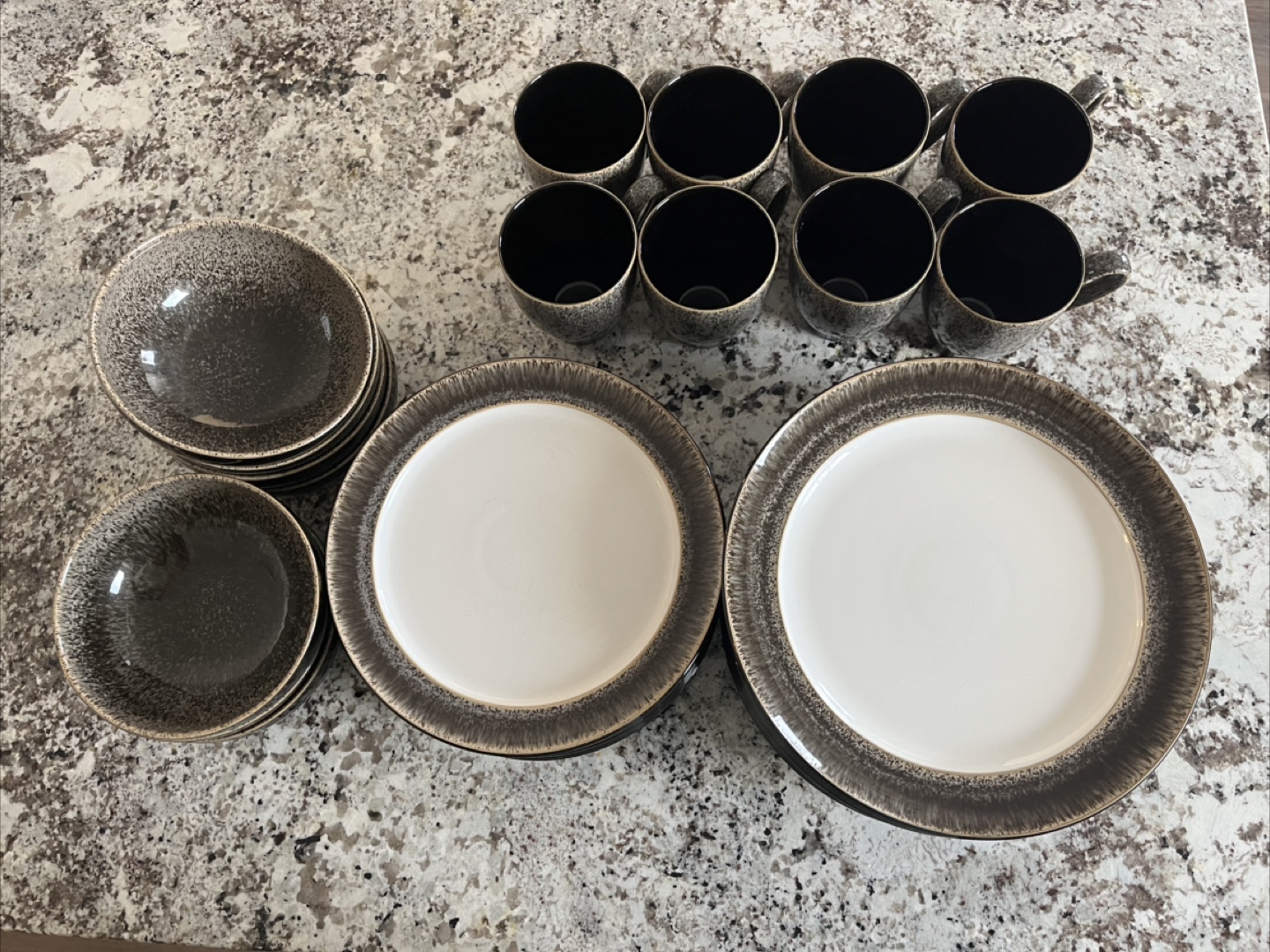 Speckled Grey/Brown Dinnerware Set - Denby