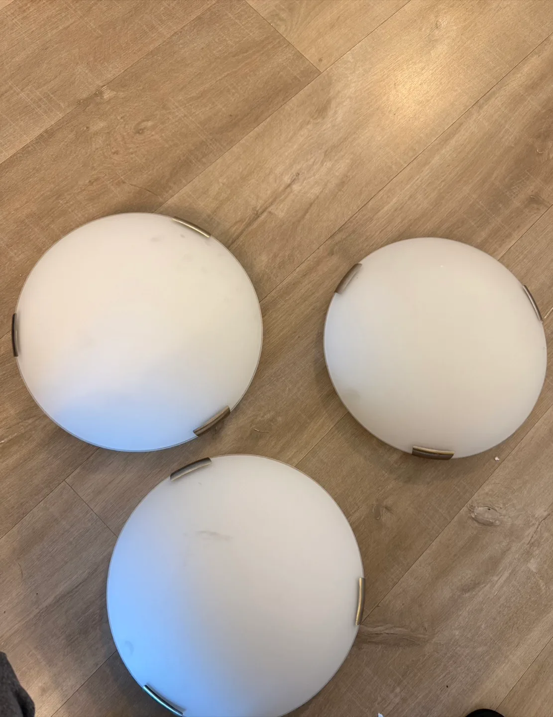 Set of 3 White Ceiling Lights 12” thumbnail