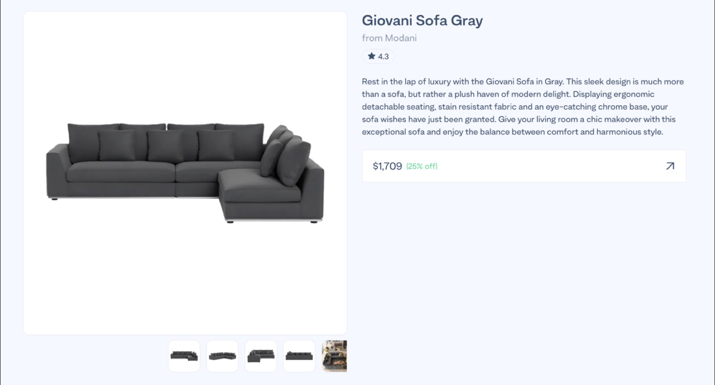 Modani Giovani Gray Sofa - photo 4