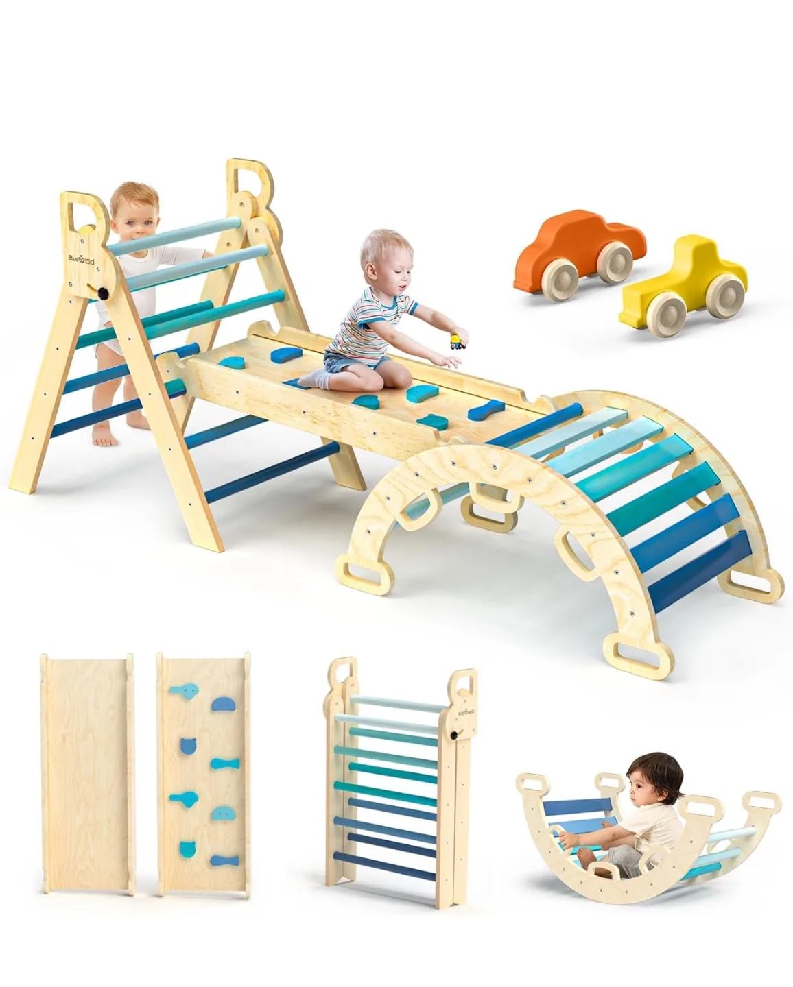 BlueGrod Wooden Climbing Gym Set thumbnail