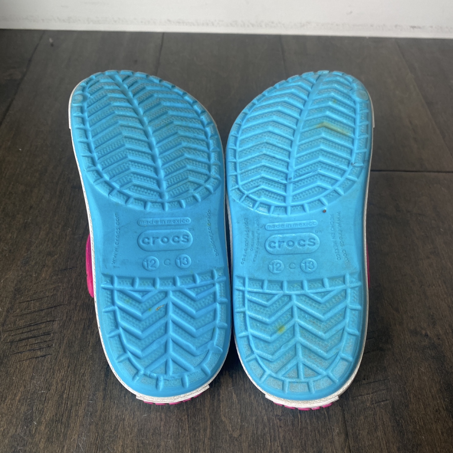 kids Crocs Sz 12/13 Blue Pink - photo 4