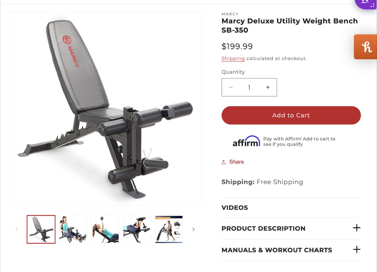 Marcy Deluxe Utility Weight Bench SB-350 - photo 4