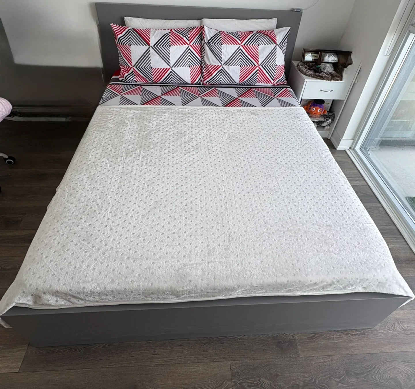 IKEA Malm Queen Bed Frame - Grey thumbnail