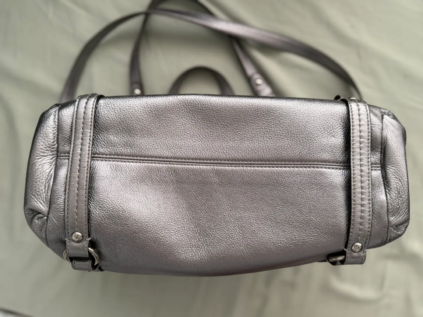 Coach Alexandra Metallic Silver Leather Shoulder Bag image indicator(4)