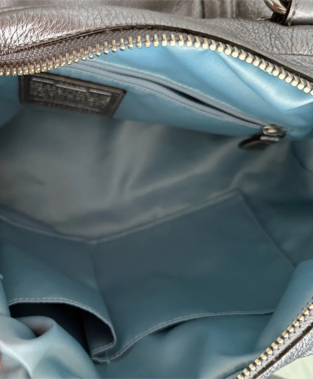 Coach Alexandra Metallic Silver Leather Shoulder Bag image indicator(6)