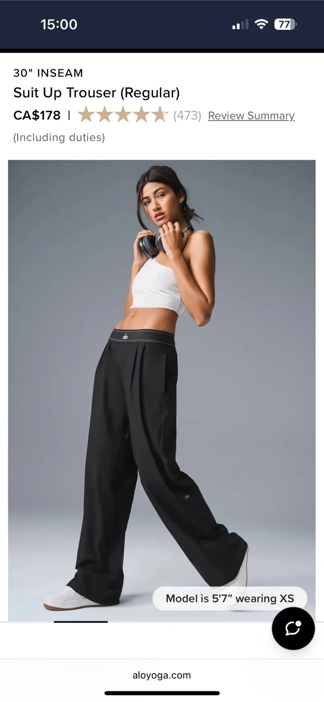 Alo Yoga Suit Up Trouser thumbnail