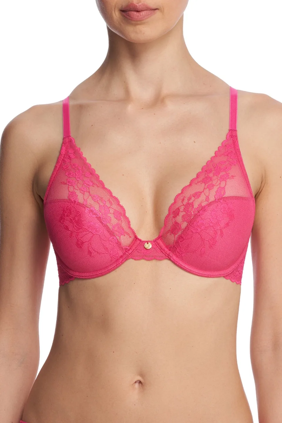 Natori Cherry Blossom Convertible bra, bright blush sz 34B thumbnail