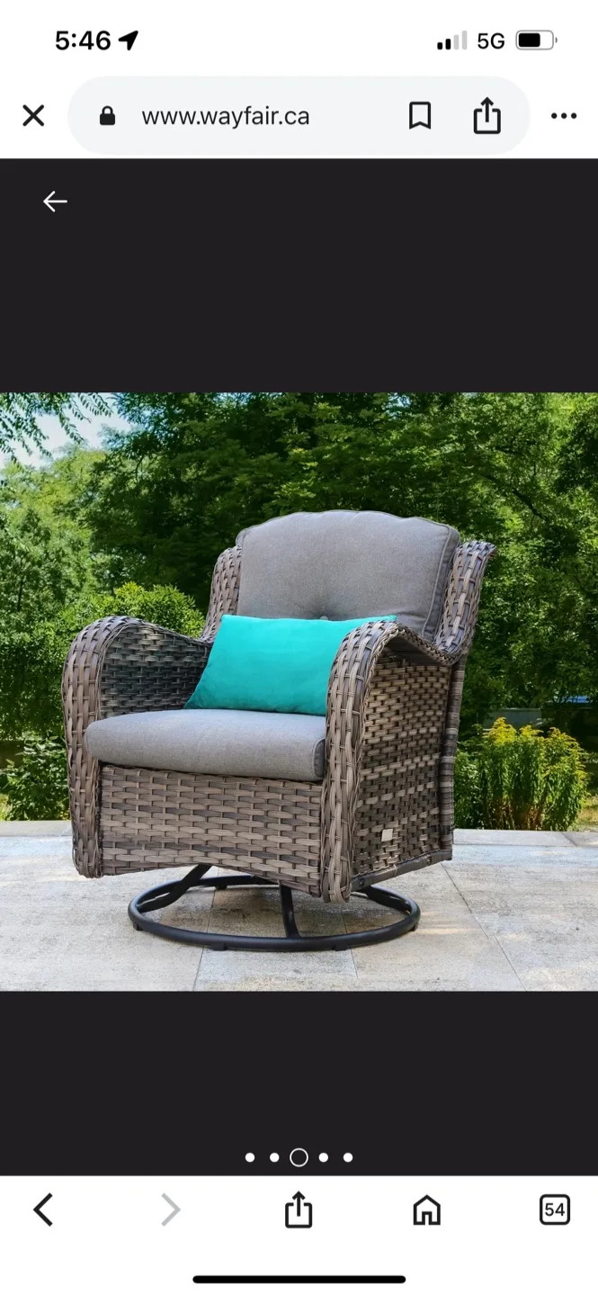 Wayfair Swivel Rocker Patio One Chair And Table thumbnail