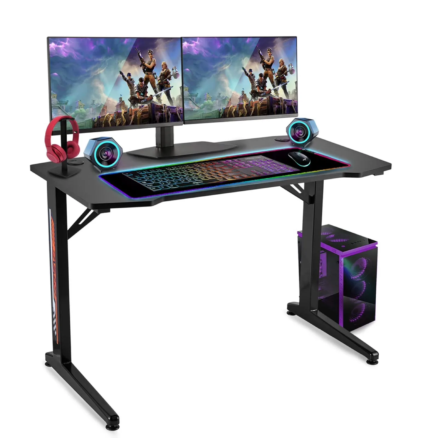 Gaming Table Game Desk Gamer Desk PC 45 Inch T-Shaped Office thumbnail