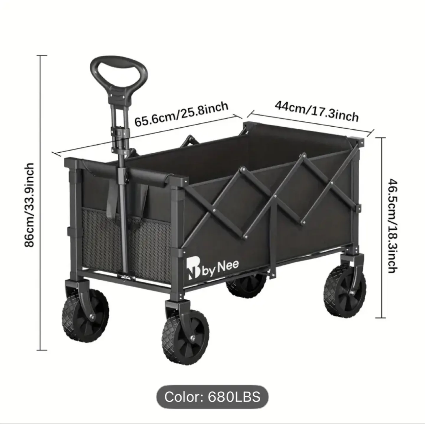 byNee Portable Folding Wagon - Black image indicator(5)