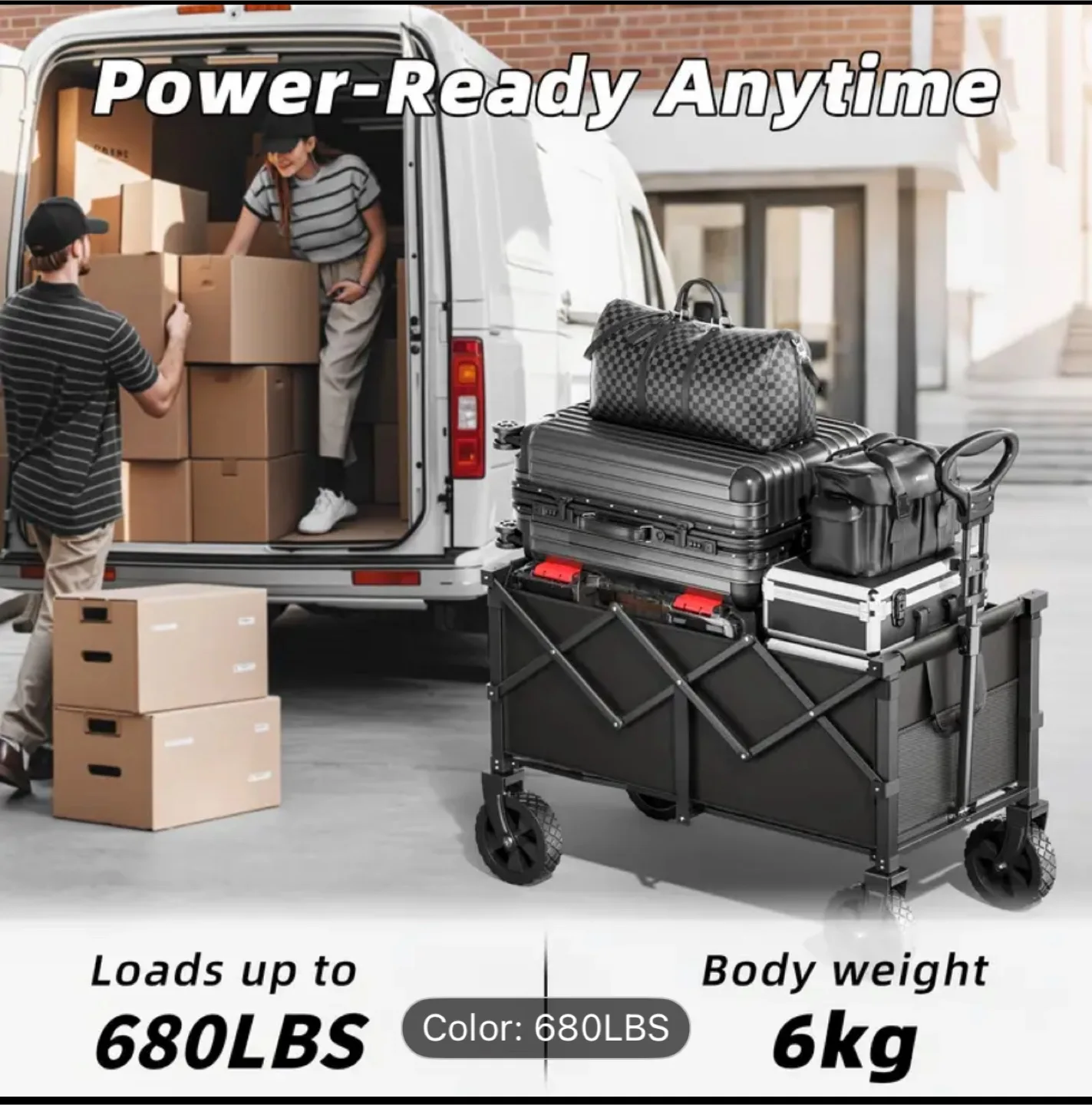 byNee Portable Folding Wagon - Black image indicator(7)