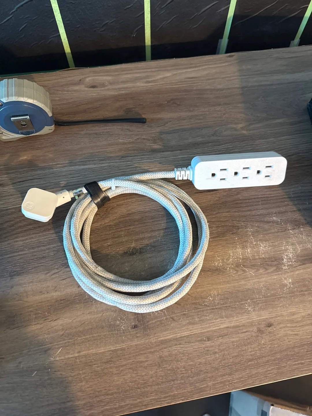 White Braided Extension Cord 5 foot thumbnail