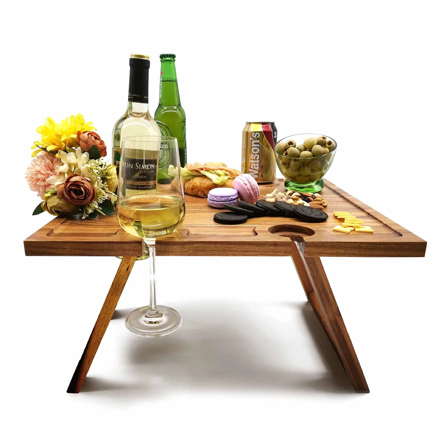 SASIDO Portable Wine Picnic Table Foldable thumbnail