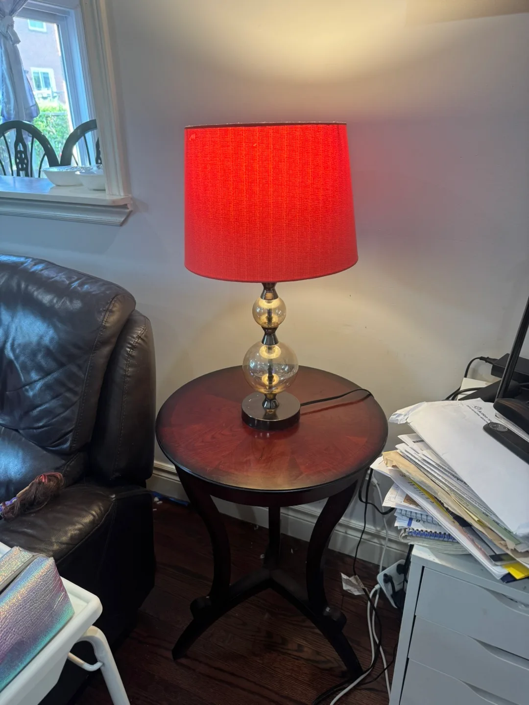 2 Accent Table with 2 Red Lamp thumbnail