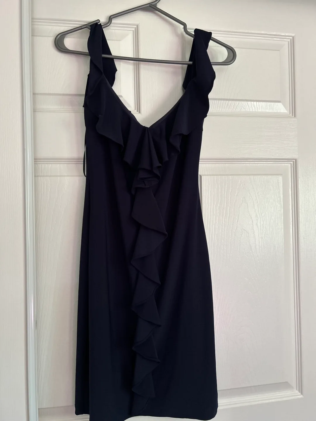 Navy Blue Ruffle Dress thumbnail