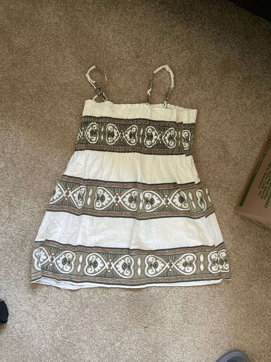 Sheng Fashion White Patterned Sundress thumbnail