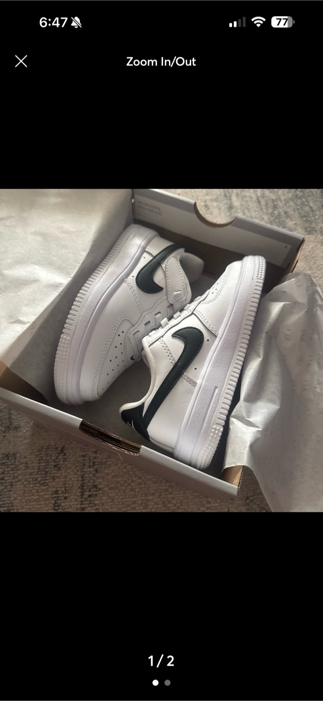 Nike Air Force 1 Low Easyon Toddler Shoes - White/Black - photo 2