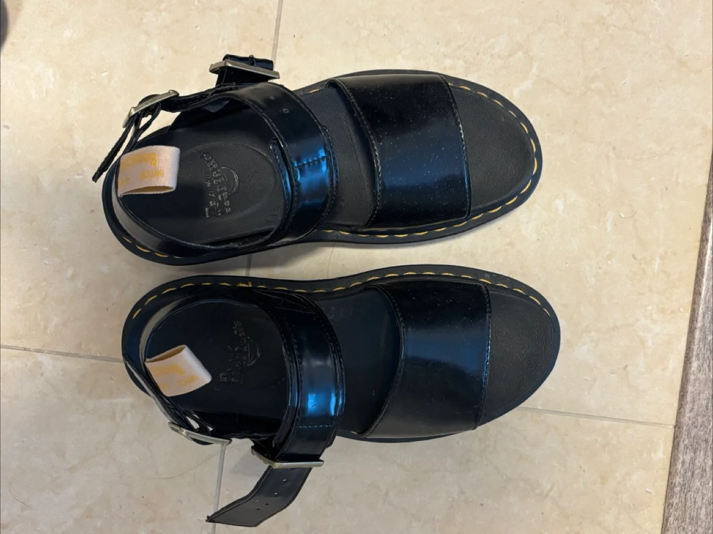 Dr. Martens Blaire Black Patent Sandals thumbnail
