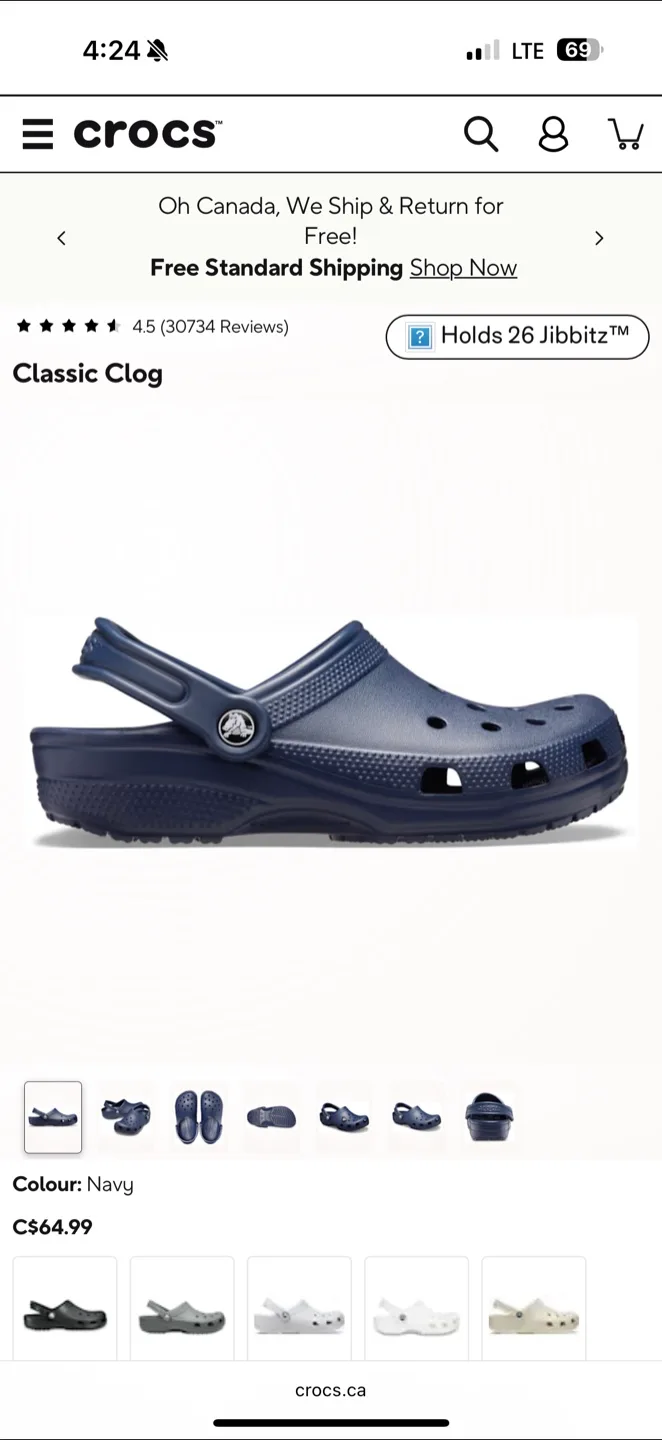 Crocs Classic Clog - Navy, Size M4/W6 image indicator(4)