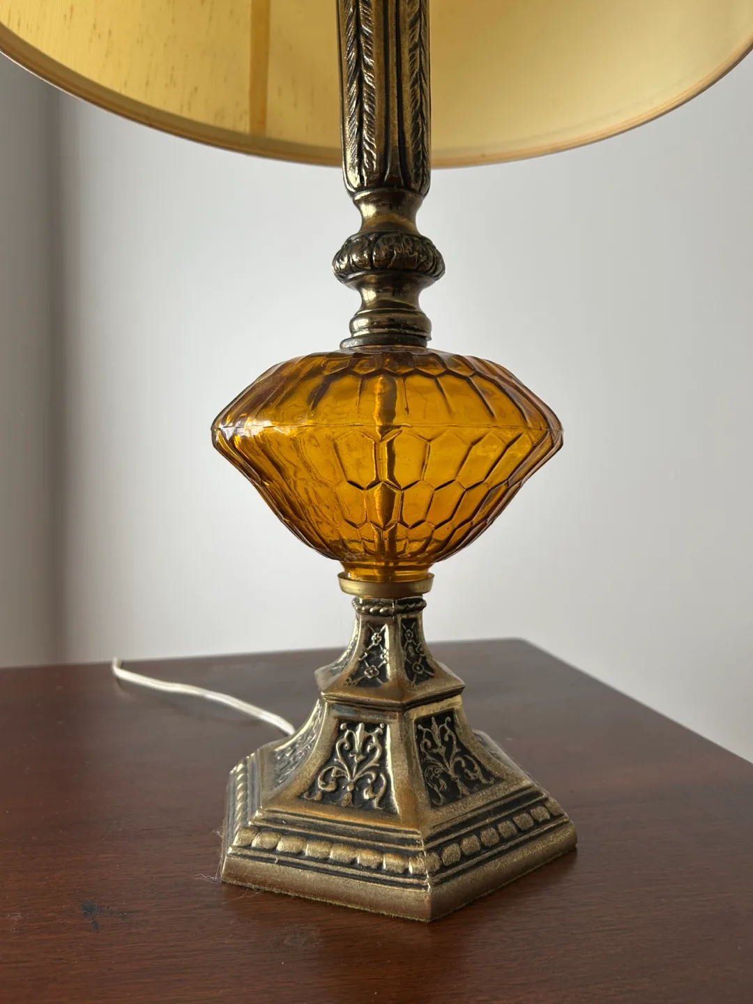 Vintage Amber Glass Table Lamps image indicator(2)