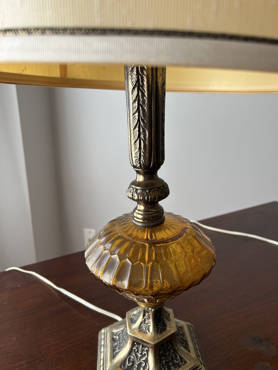 Vintage Amber Glass Table Lamps - photo 5
