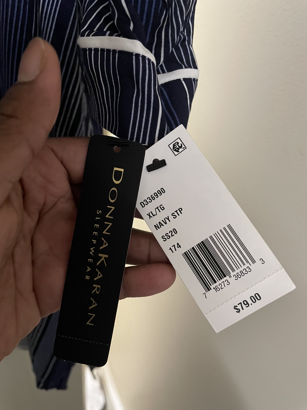 Donna Karan Sleepwear XL Navy Stripe - photo 2
