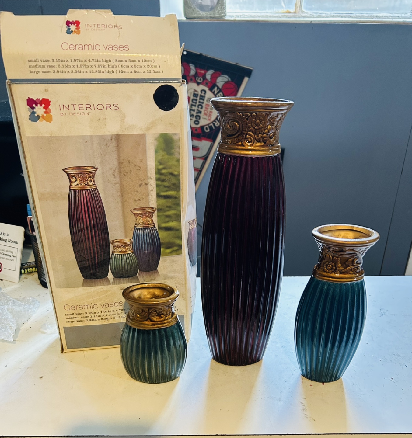 Interiors By Design Ceramic Vase Set - photo 2