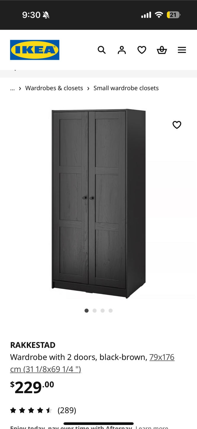 IKEA RAKKESTAD Wardrobe - Dark Brown - photo 4