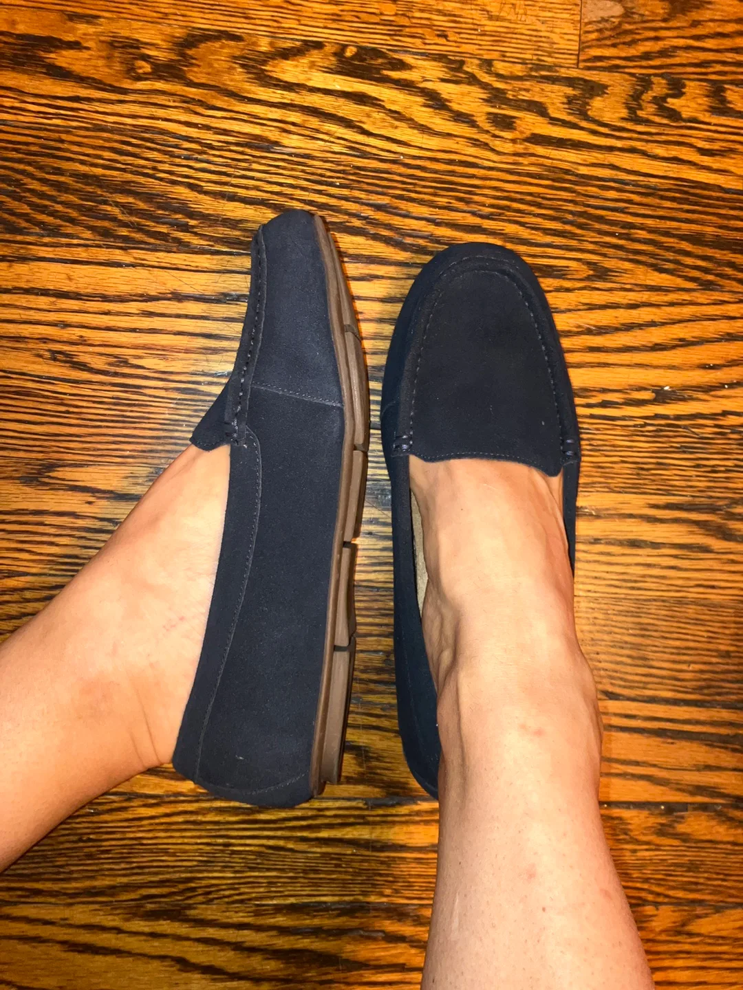 Vionic Navy Blue Suede Loafers, Size 10 thumbnail