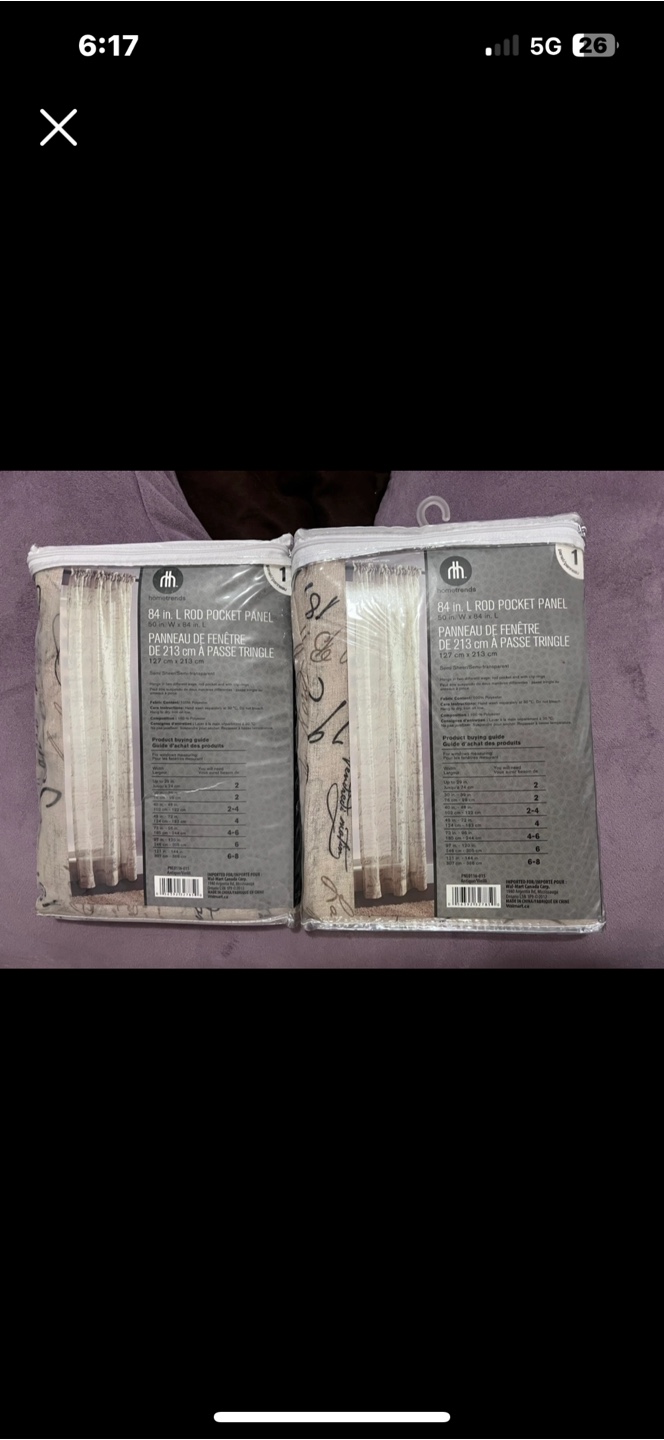 Home Trends 84" Rod Pocket Panels - Set of 2