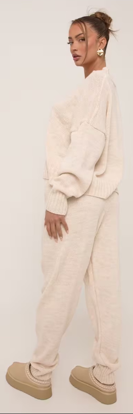 Beige Knit Jogger