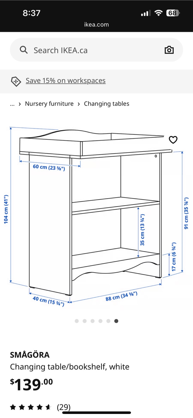 IKEA SMÅGÖRA Changing Table/Bookshelf - White - photo 2
