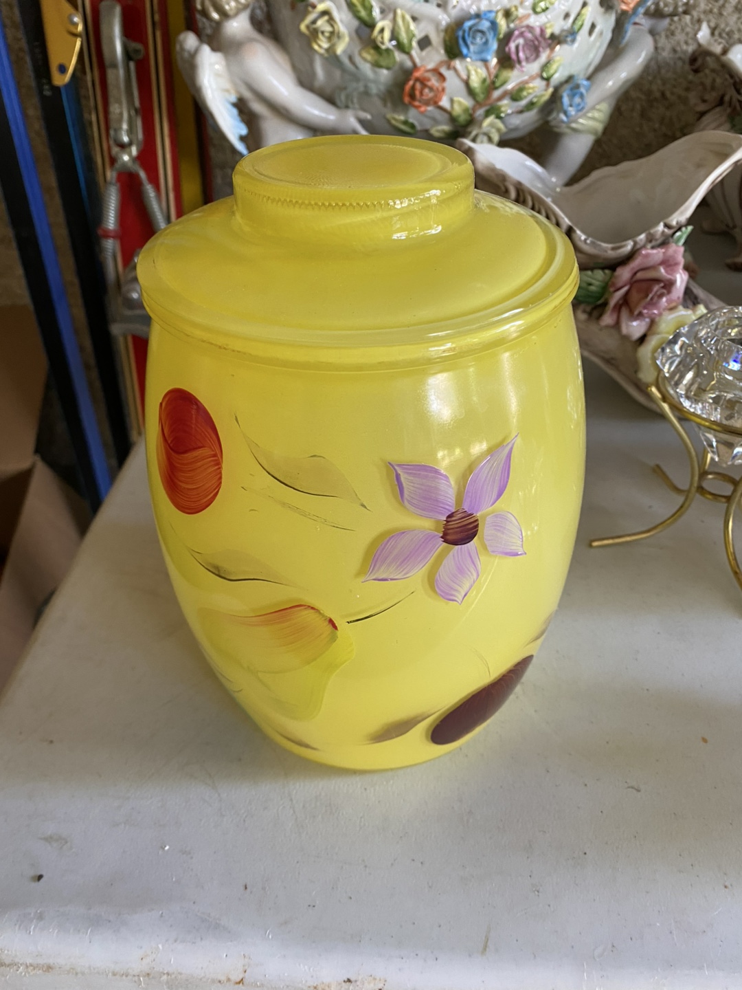 Yellow Floral Cookie Jar