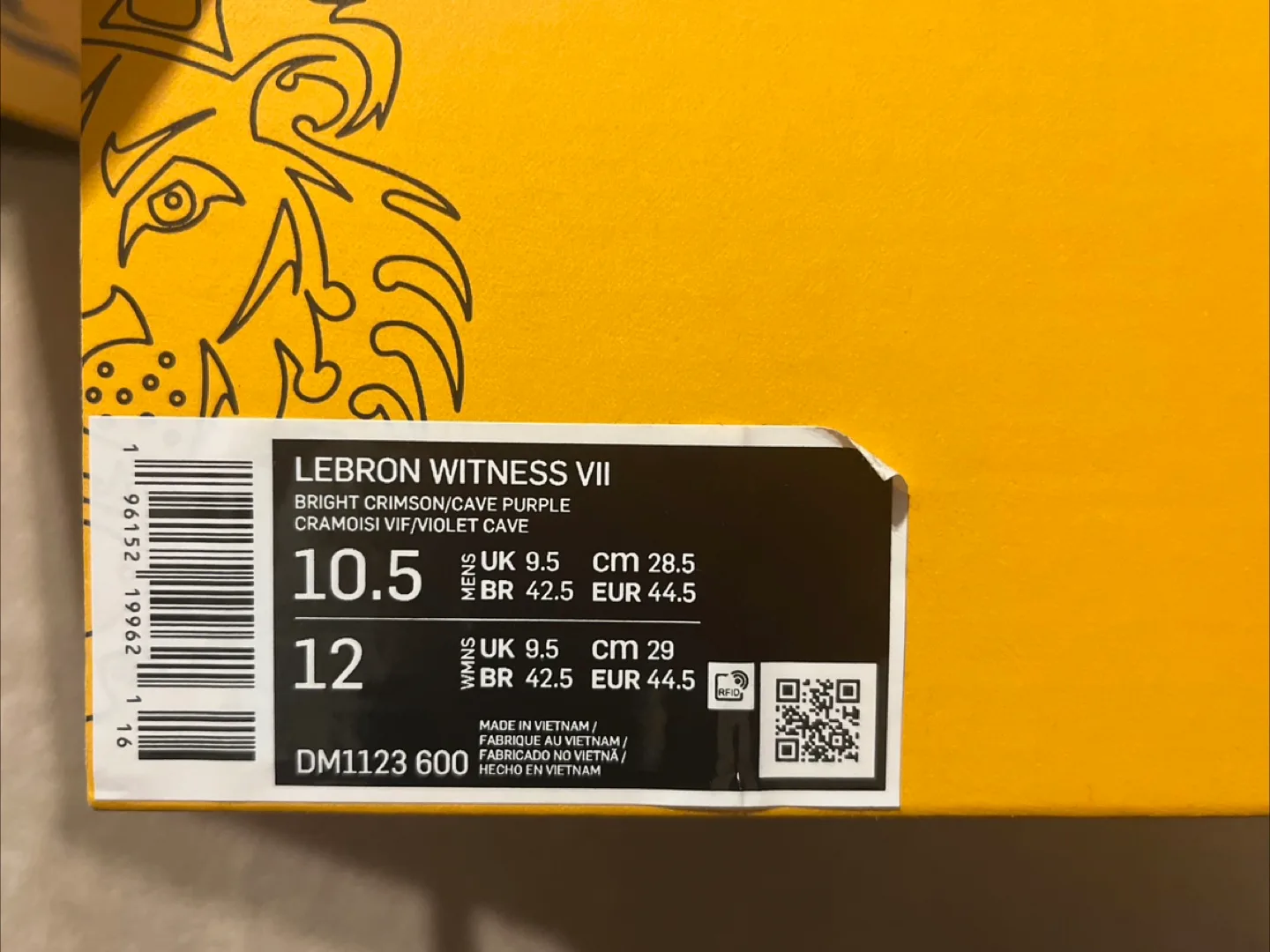 Nike LeBron Witness VII Bright Crimson - Size 10.5 image indicator(8)