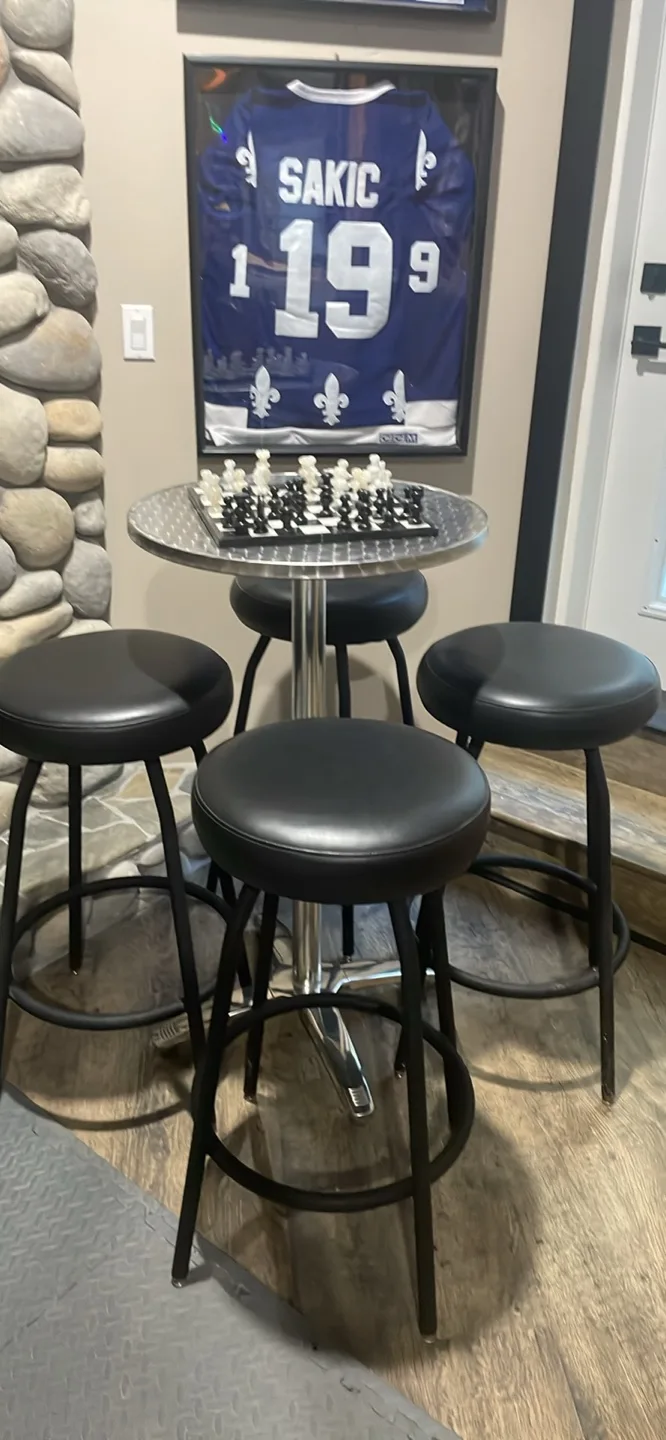 Bar Table with 4 Stools - Black