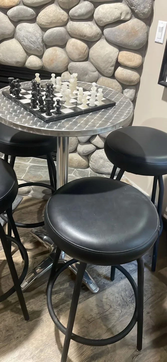 Bar Table with 4 Stools - Black image indicator(2)