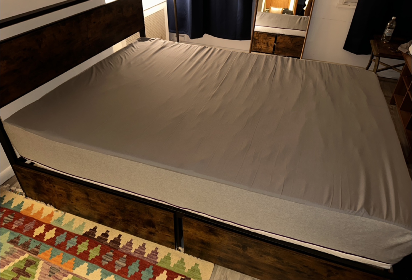 Queen Size Bed Frame - Wood and Metal NOT THE Mattress - photo 3