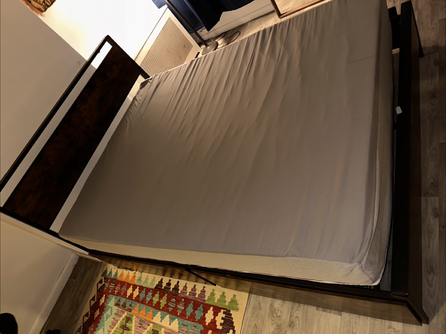 Queen Size Bed Frame - Wood and Metal NOT THE Mattress - photo 4