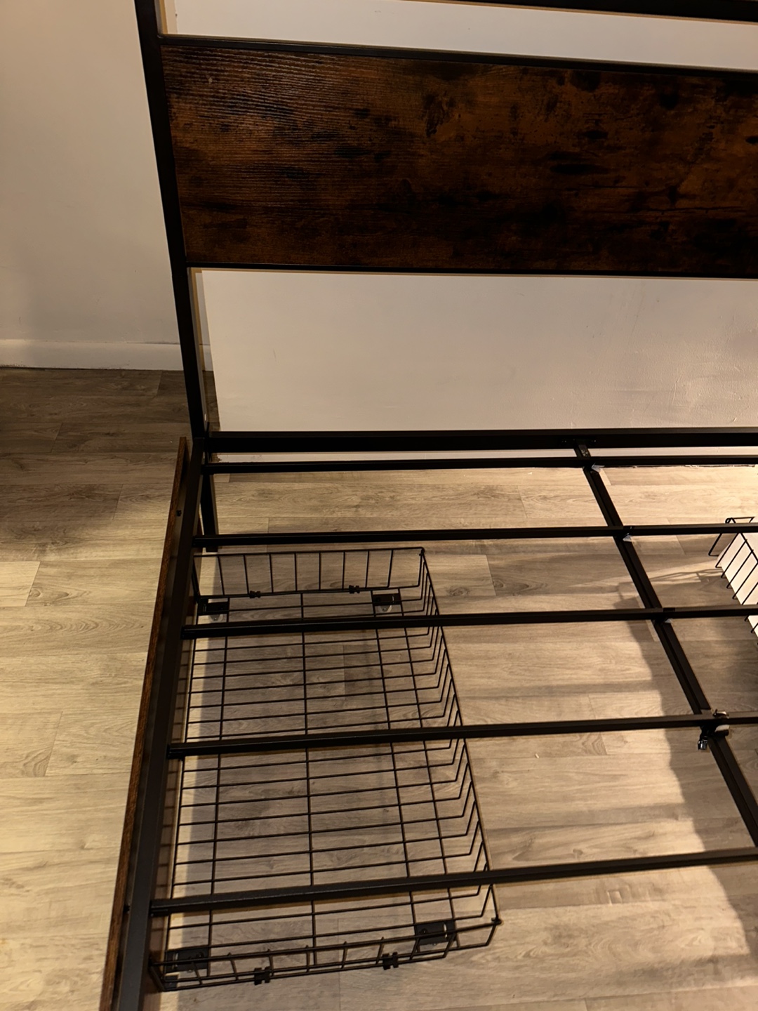 Queen Size Bed Frame - Wood and Metal NOT THE Mattress