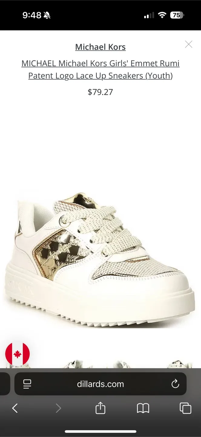 Michael Kors White & Gold Sneakers image indicator(9)