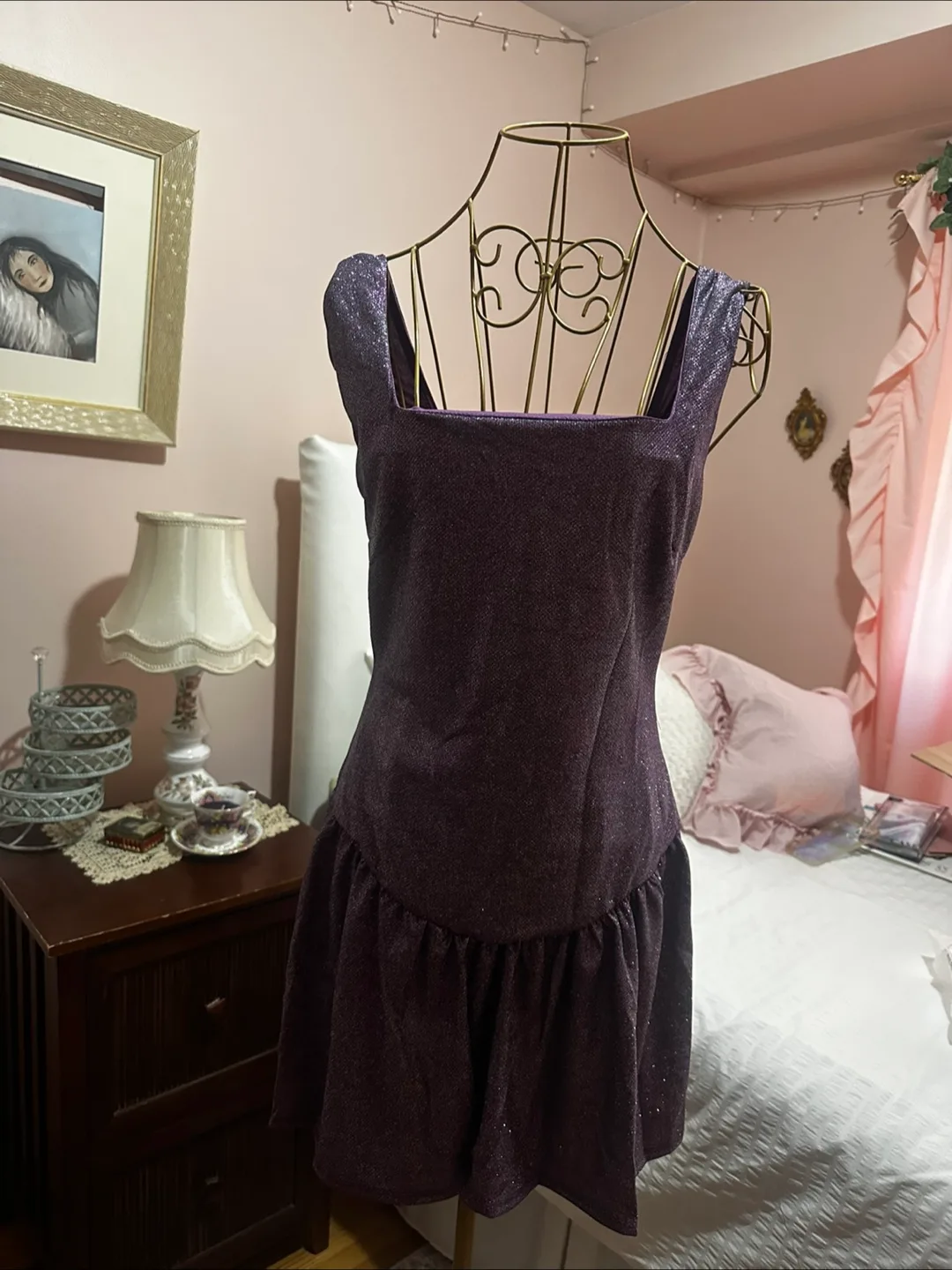 🇨🇦Purple Sparkly Dress - wore once for party image indicator(3)