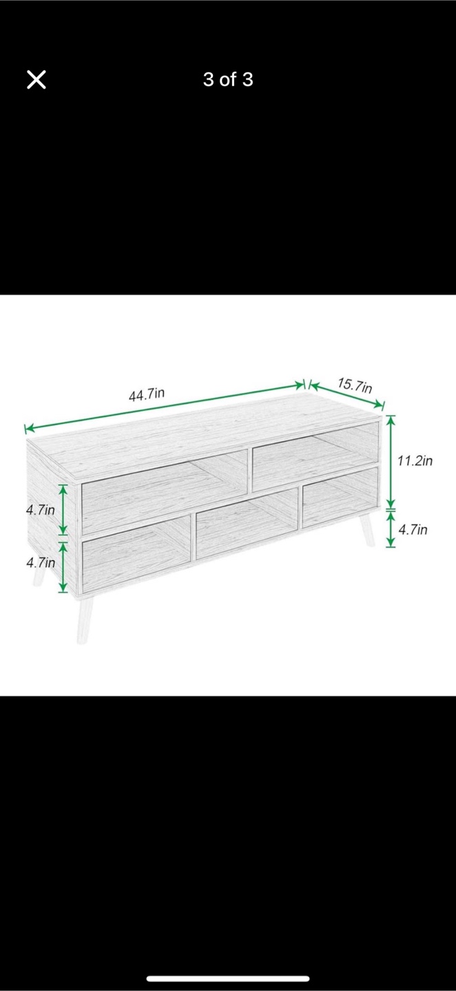 Black TV Stand with Shelves