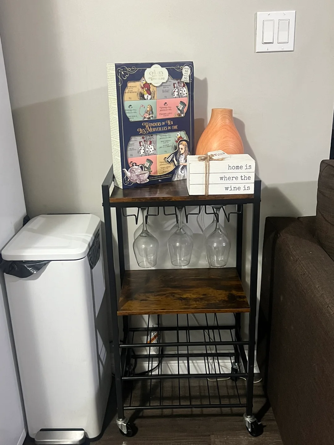 Bar Cart with Wine Rack & Glass Holder thumbnail