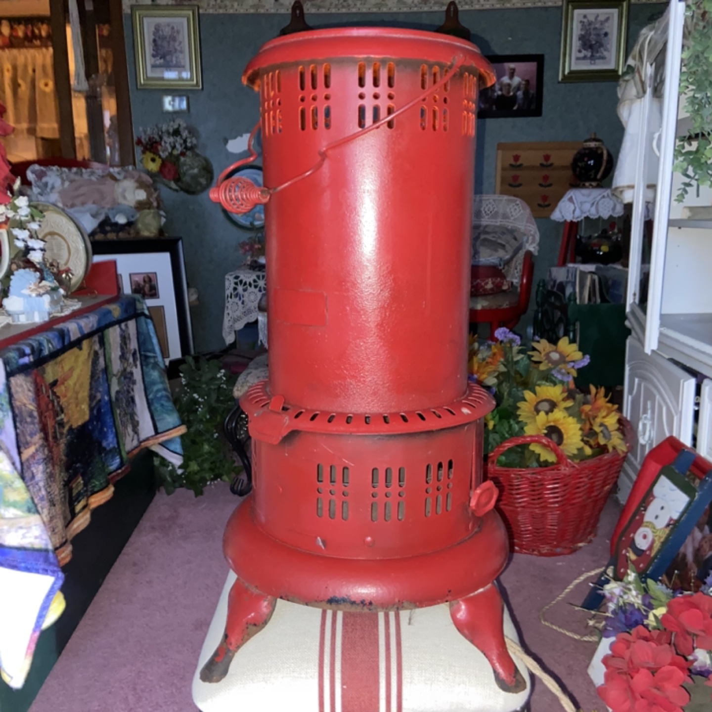 Vintage Red Iron Mock Space Heater