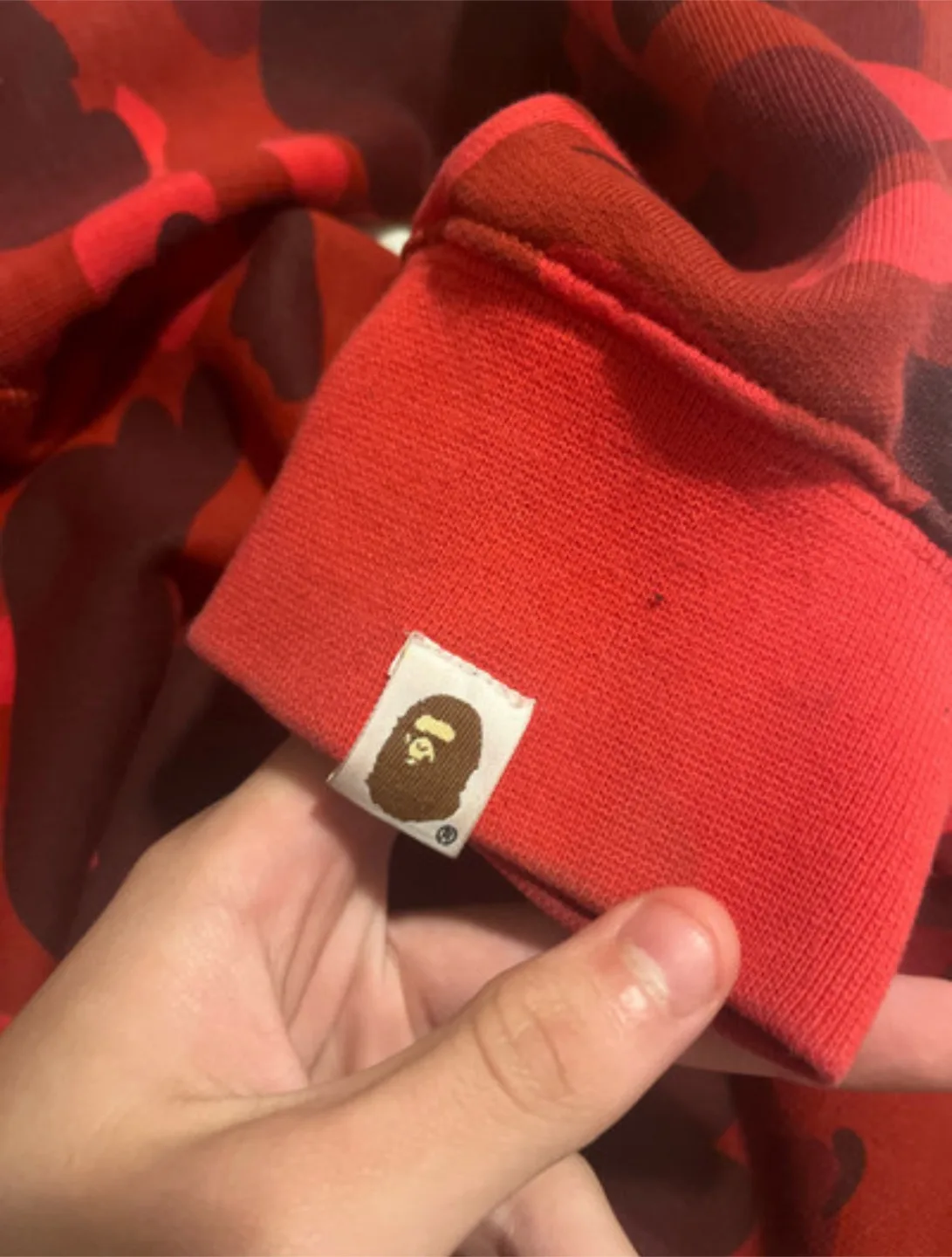 Red bape hoodie (authentic) image indicator(7)
