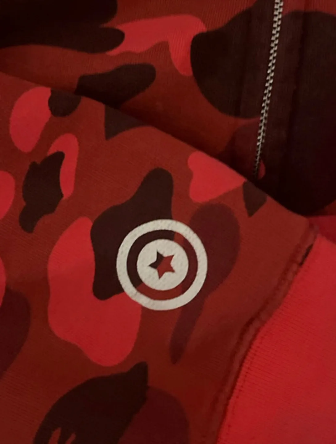 Red bape hoodie (authentic) image indicator(4)