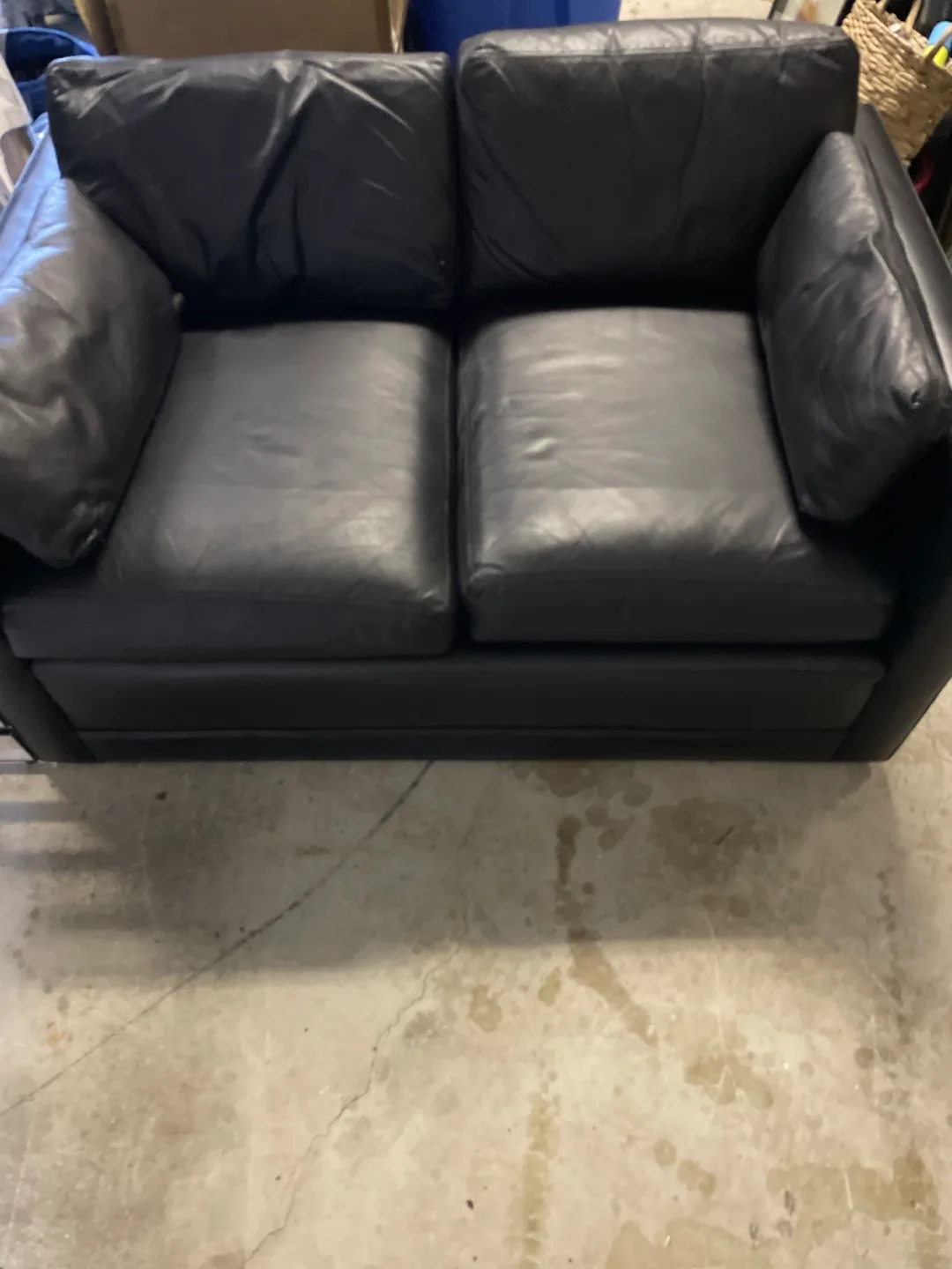 Black Leather Loveseat thumbnail