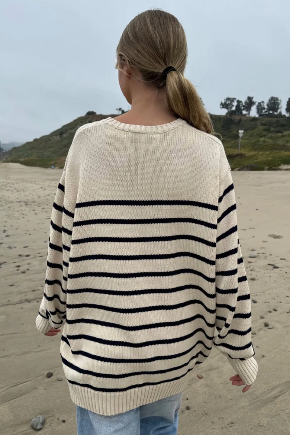 BRIANNA COTTON THIN STRIPE SWEATER image indicator(2)